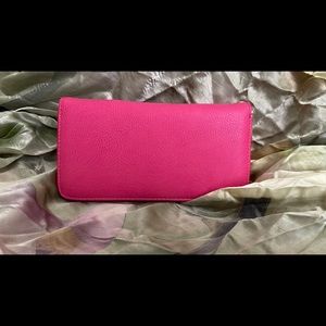 Fushia vegan leather wallet